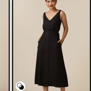 NWOT Vetta Capsule two piece sleeveless midi dress in black